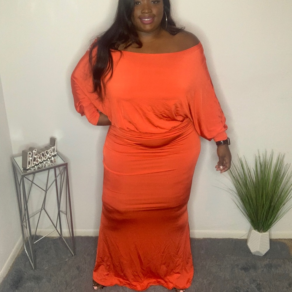 Off the shoulder maxi dress